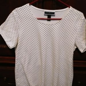 Karen Scott petites White with black dots top